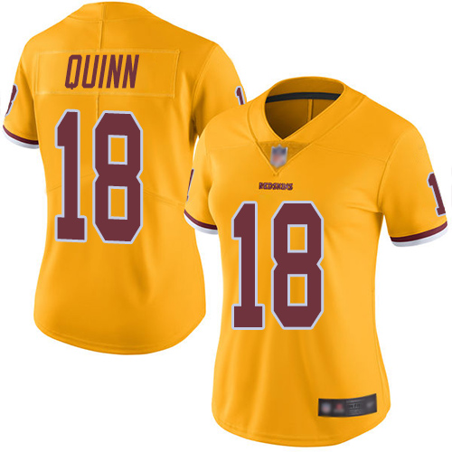 Washington Redskins Limited Gold Women Trey Quinn Jersey NFL Football #18 Rush Vapor Untouchable